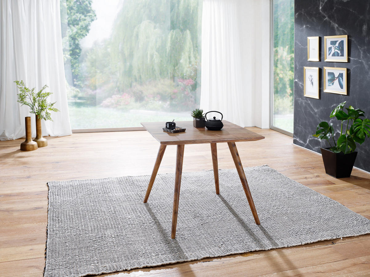 ESSZIMMERTISCH – Massivholz Braun 80x80x76 cm Retro Landhausstil - Braun, Holz (80/80/76cm) - KADIMA DESIGN