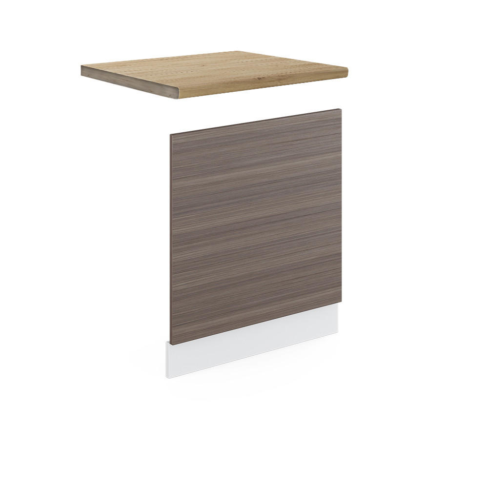 FRONTBLENDE R-Line Grau 60 cm, AP Eiche - Weiß/Braun, Holzwerkstoff (60/57.2/1.6cm) - Vicco