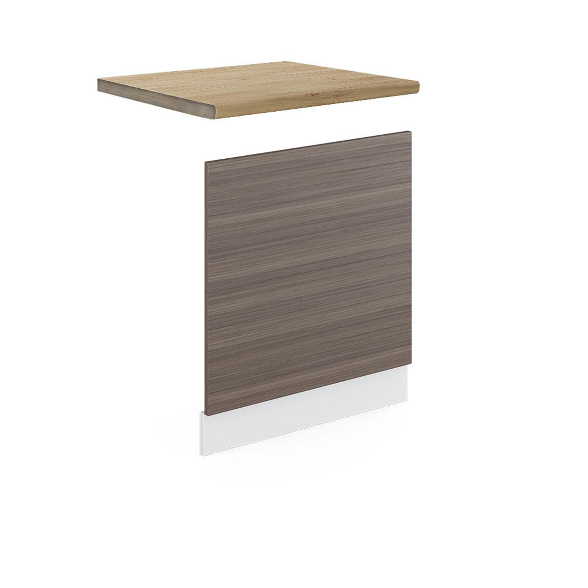 FRONTBLENDE R-Line Grau 60 cm, AP Eiche - Weiß/Braun, Holzwerkstoff (60/57.2/1.6cm) - Vicco