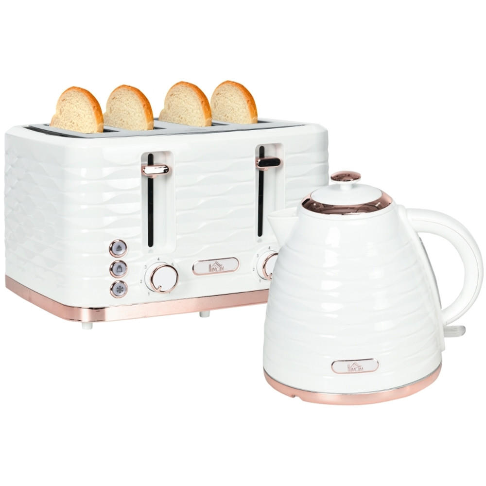 WASSERKOCHER-TOASTER Set, 7 BRÄUNUNGSSTUFEN, Cremeweiß, 1,7L - Creme, Kunststoff (19.5/23.2/24.1cm) - Rolipo