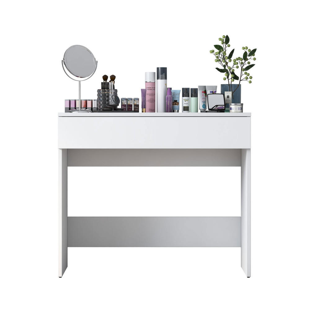 FRISIERTISCH mit 1 Schublade aus Holz, L90 cm - Auri - Weiss - Weiß, Holz (90/77/45cm) - Drawer