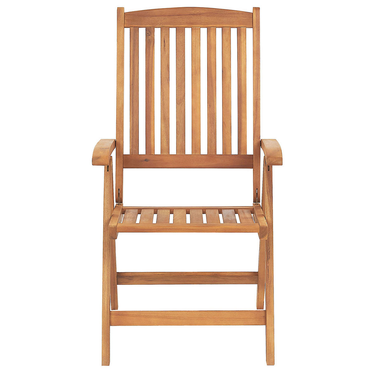 GARTENSTUHL 6er-Set und Sitzkissen Akazienholz Blau Java Premium - Hellbraun, Holz (54/105/69cm) - Beliani