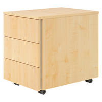 ROLLCONTAINER - mit 3 Schubladen 54,6/39/51 cm in Ahornfarben - Ahornfarben, Holzwerkstoff (39/51/54.6cm) - bümö