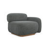 SOFAELEMENT Rechts Strukturstoff Stoff Grau - Dunkelgrau/Braun, Holz/Textil (95/73/95cm) - Makamii