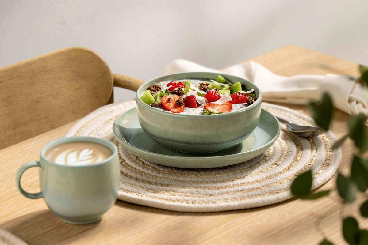 MÜSLISCHALEN Perlemor Sand grün ø 14,9 cm 4er Set - Grün, Keramik (14.9cm) - like.Villeroy & Boch