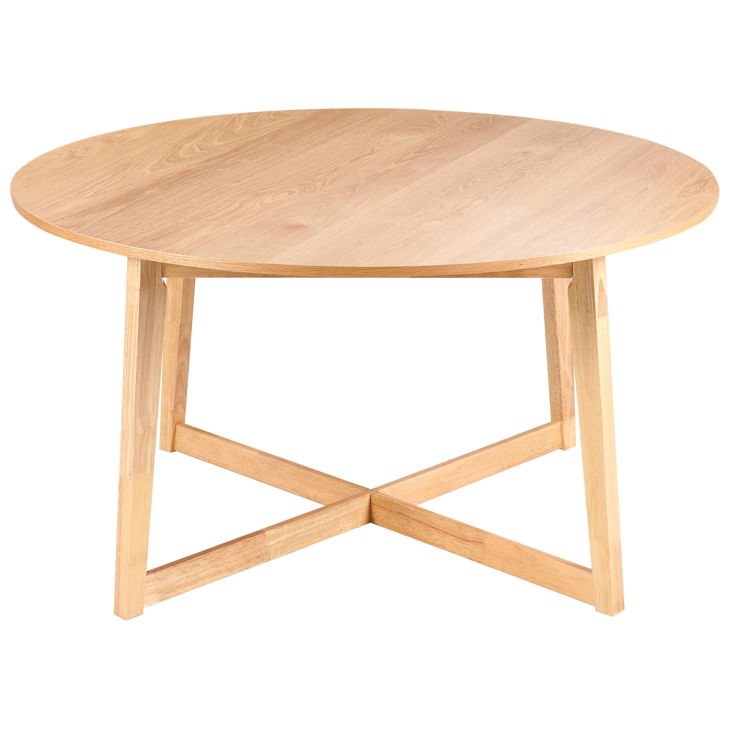 JÍDELNÍ STŮL Světlý Dub 140/140 cm Waipori - hnědá, kompozitní dřevo (140/140/75cm) - Beliani