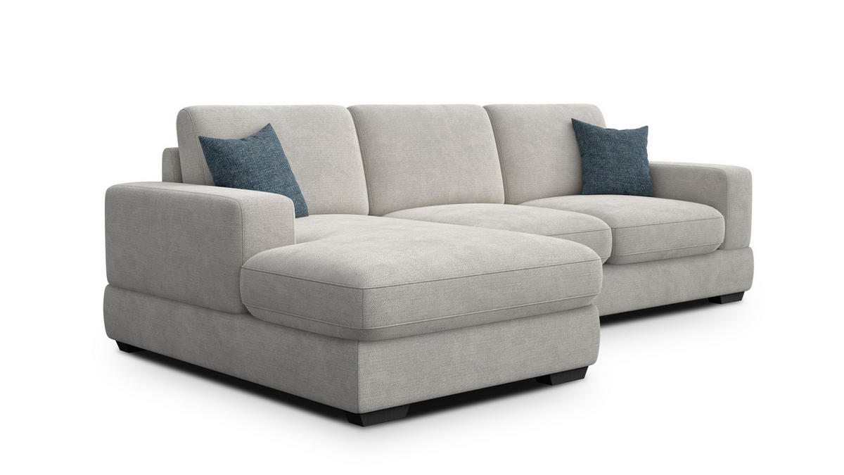 ECKSOFA OTTO 4-Sitzer, creme - Creme/Schwarz, Holz/Textil (279/159cm) - Courtois Laville