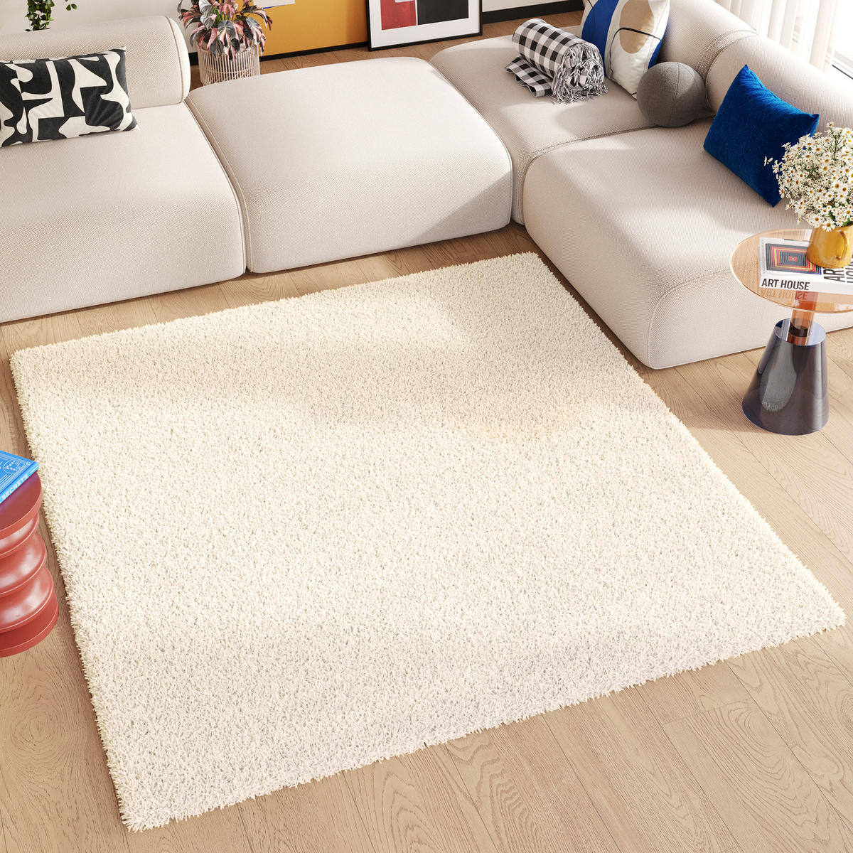 TEPPICH ESSENCE SQUARE Beige Creme 200/200 cm - Creme, Kunststoff (200/200cm) - Tapiso