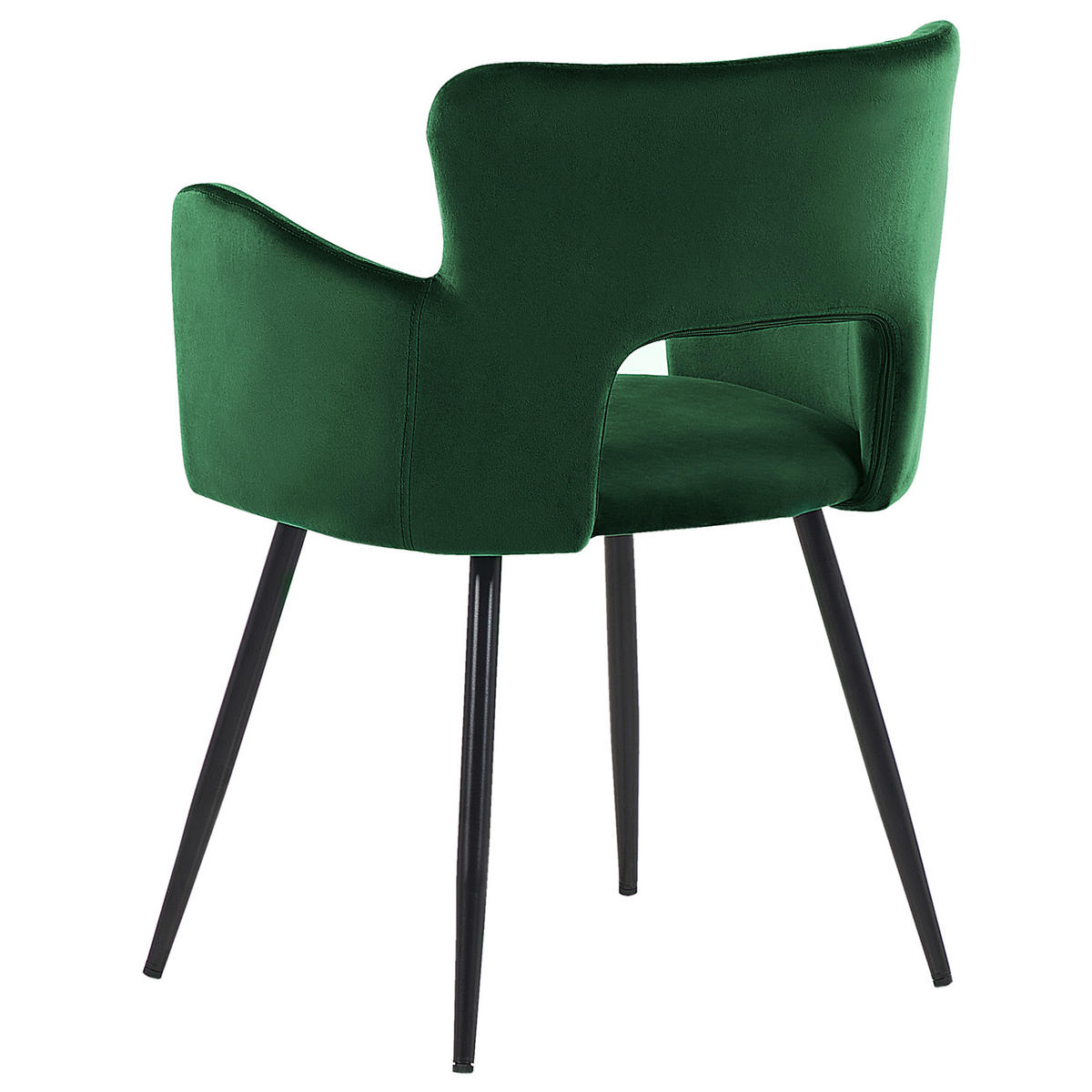 ESSZIMMERSTUHL 2er-Set Samtstoff Grün Sanilac - Smaragdgrün, Textil/Metall (52/75/44cm) - Beliani