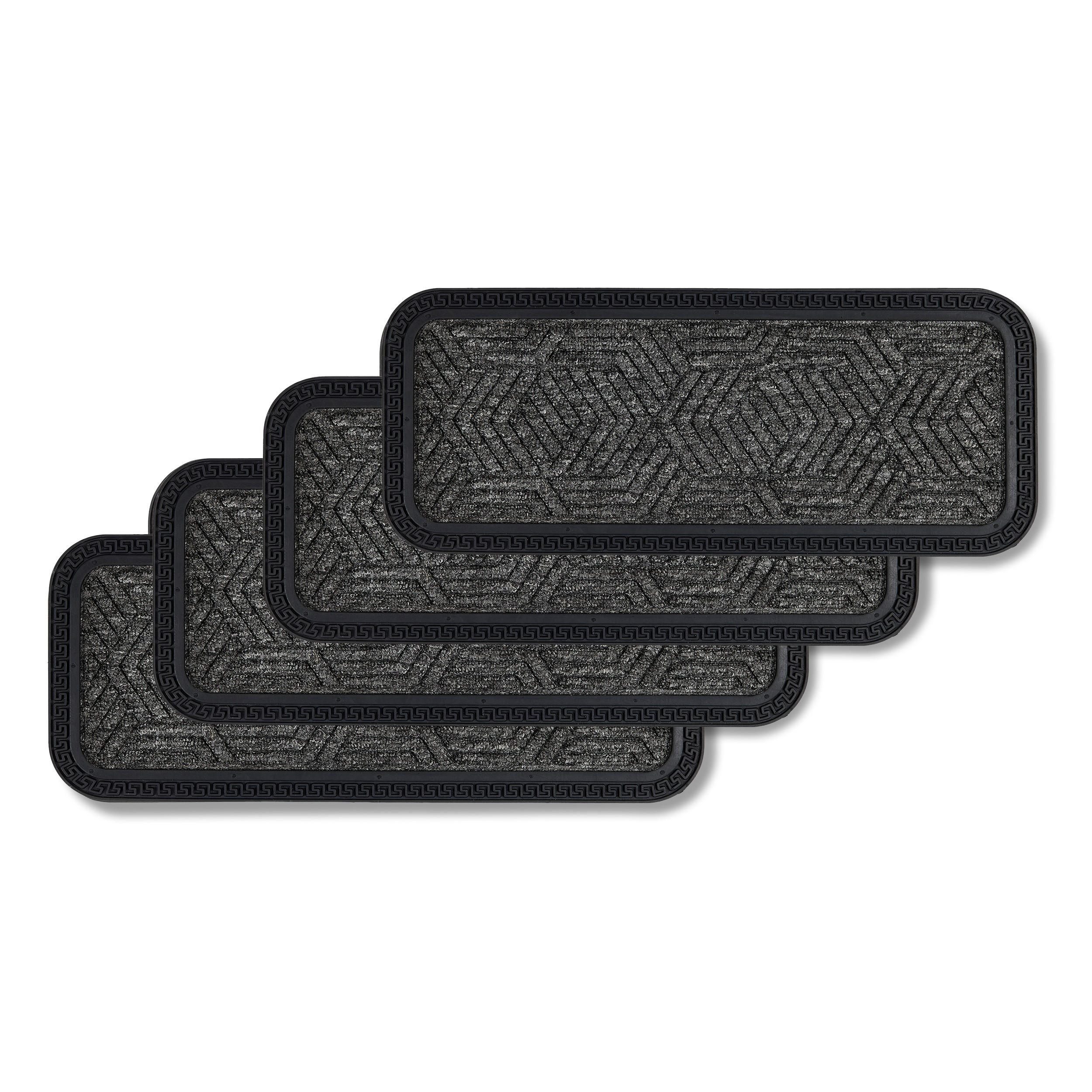 FUSSMATTE Außen BORDER STAR 4ER SET - Dunkelgrau, Textil (25/60cm) - Astra