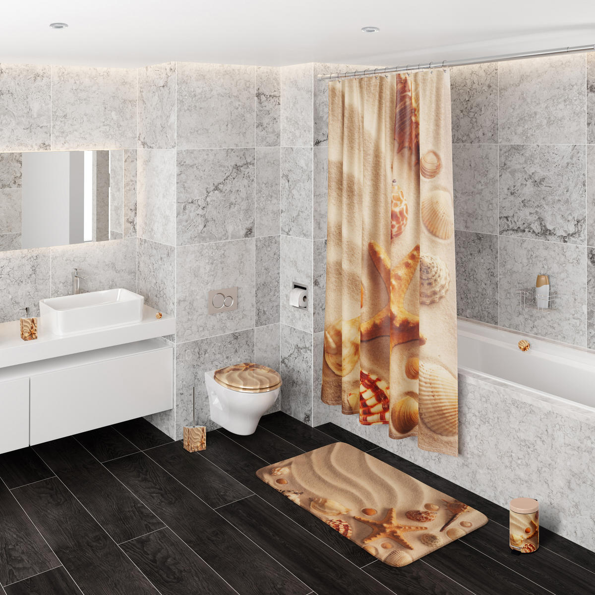 WC-SITZ Sanibel - Braun, Holzwerkstoff (38/6/47cm) - Sanilo