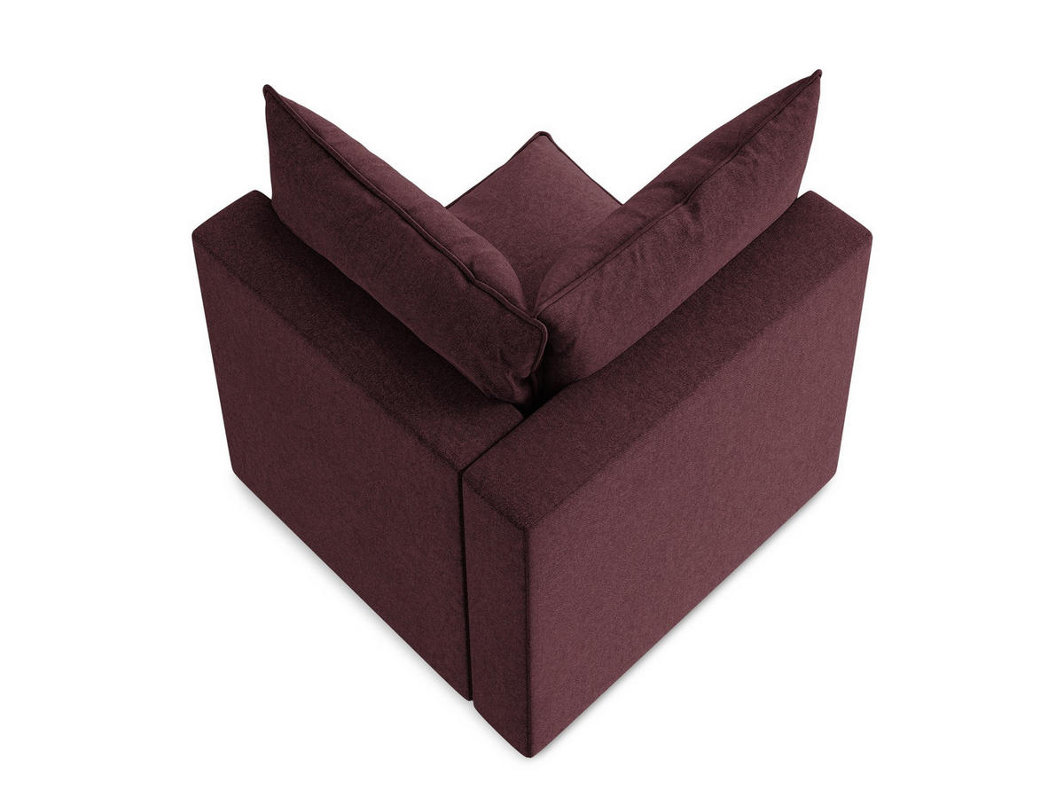 SOFAELEMENT Samt Stoff Rot - Bordeaux/Schwarz, Holzwerkstoff/Kunststoff (90/77/90cm) - Makamii