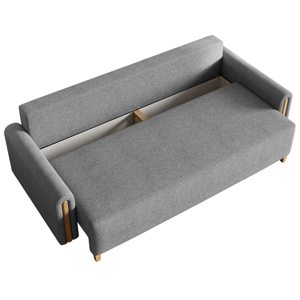 3-SITZER SCHLAFSOFA Majla Grau - Eichefarben/Grau, Holz/Textil (236/93/97cm) - Selsey