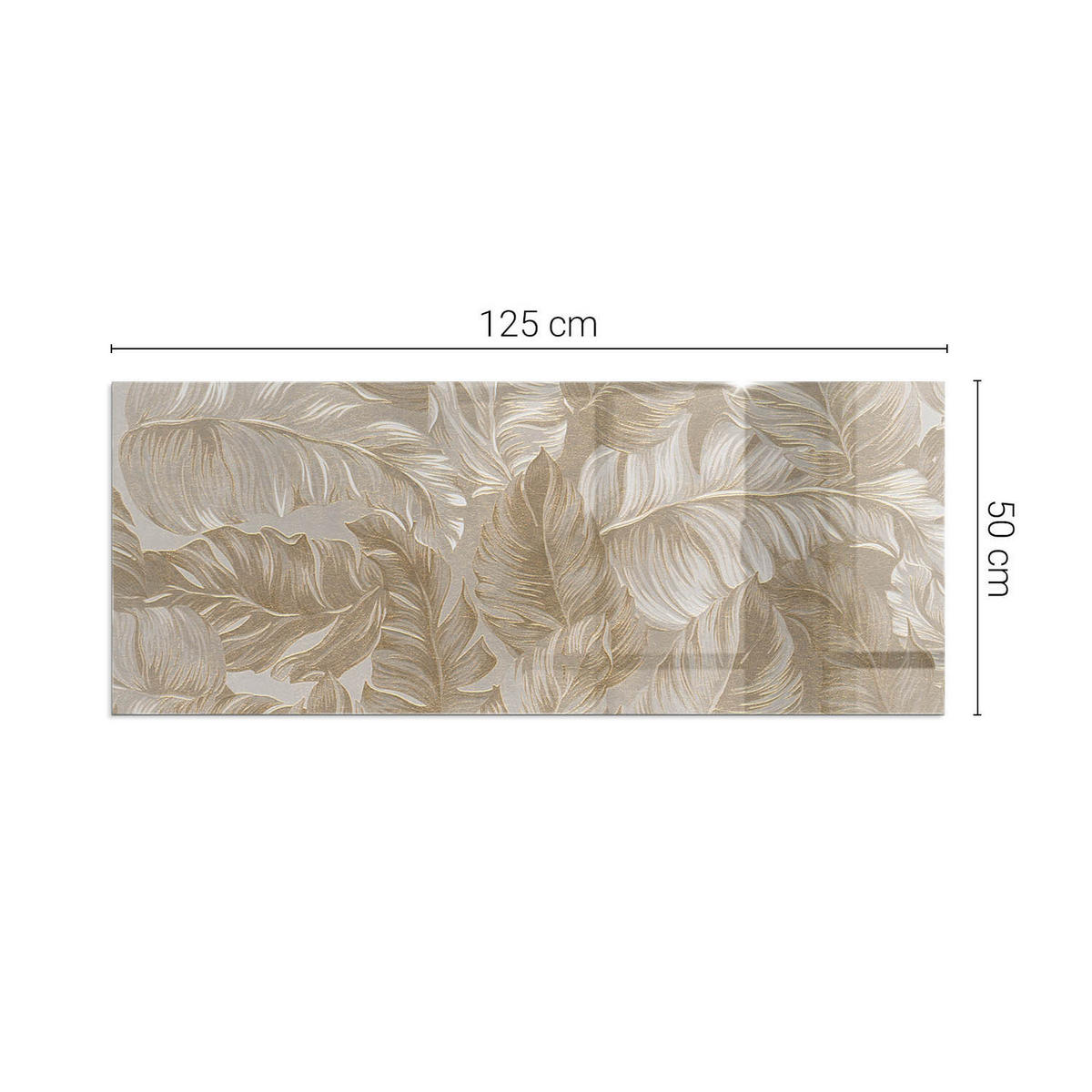 GLASPLATTE für Kamin 125x50 cm - Beige, Glas (125/50/0.4cm) - TULUP