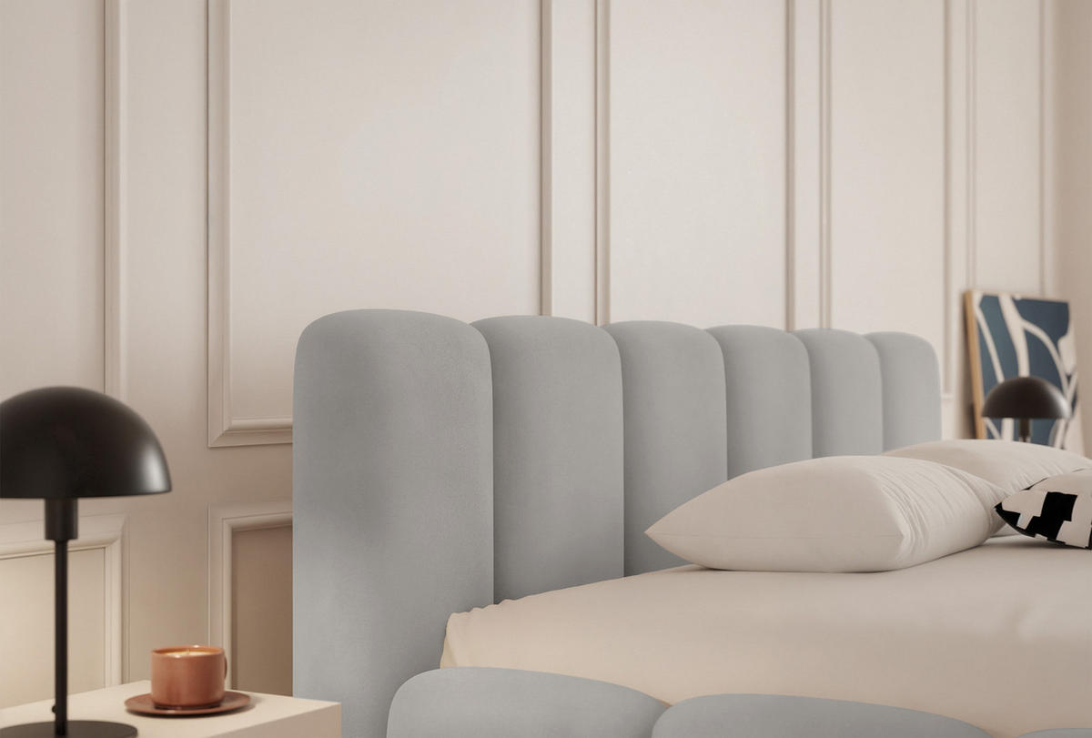 POLSTERBETT Limata 140x200 cm, Hellgrau - Hellgrau, Textil (140/200cm) - Fedve