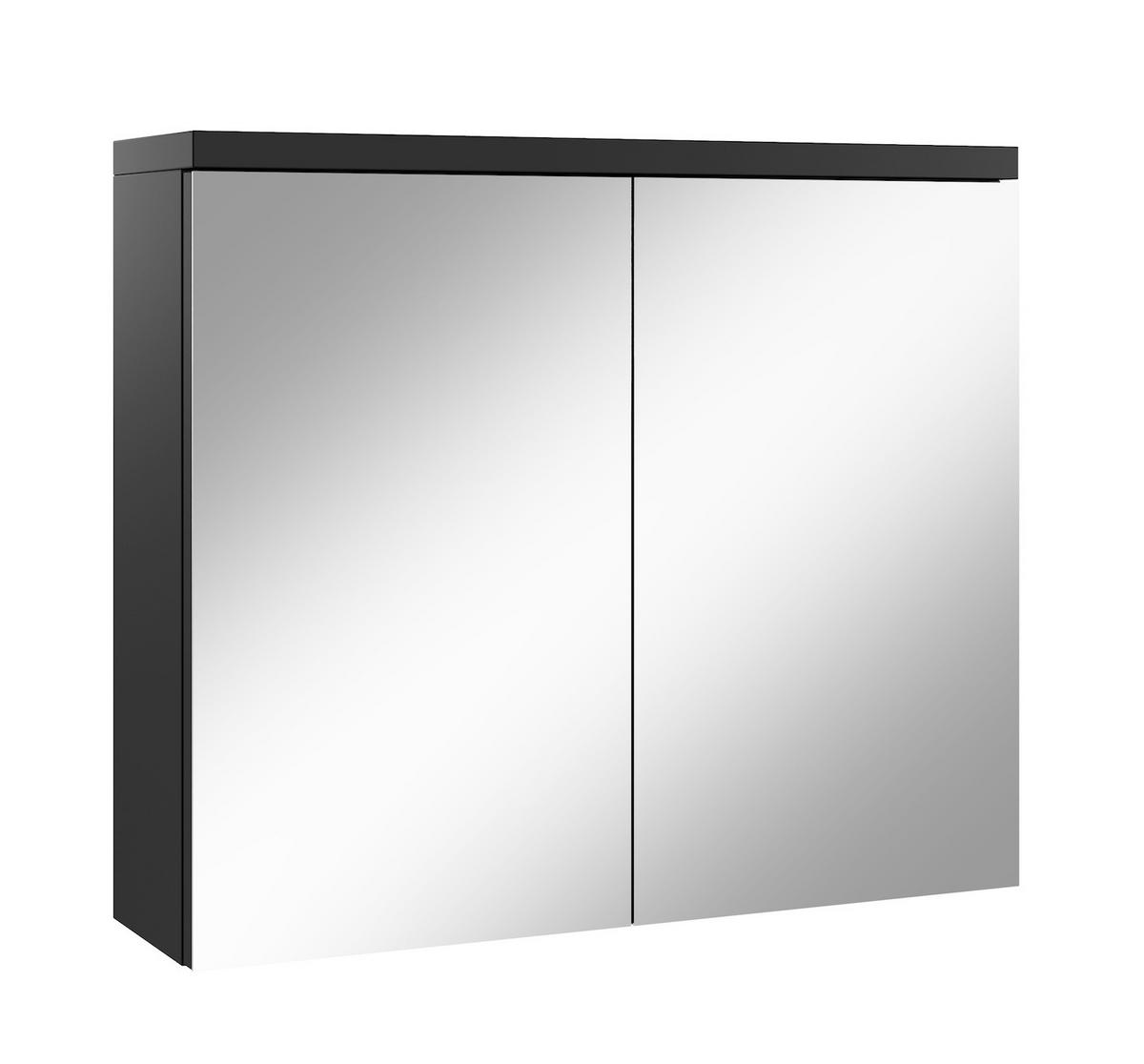 SPIEGELSCHRANK Toledo Schwarz - 80 x 20 x 60 cm - Schwarz, Holz (80/60/20cm) - Badplaats