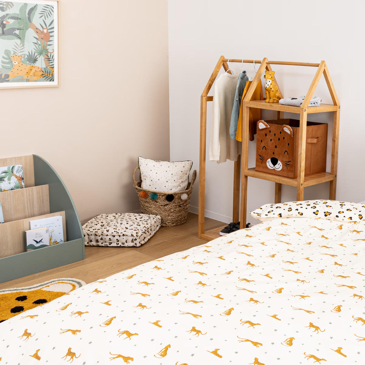 KINDERKISSEN in Leopardenmuster Leopard 40/40/10 cm - Multicolor, Kunststoff (40/40cm) - Atmosphera for kids