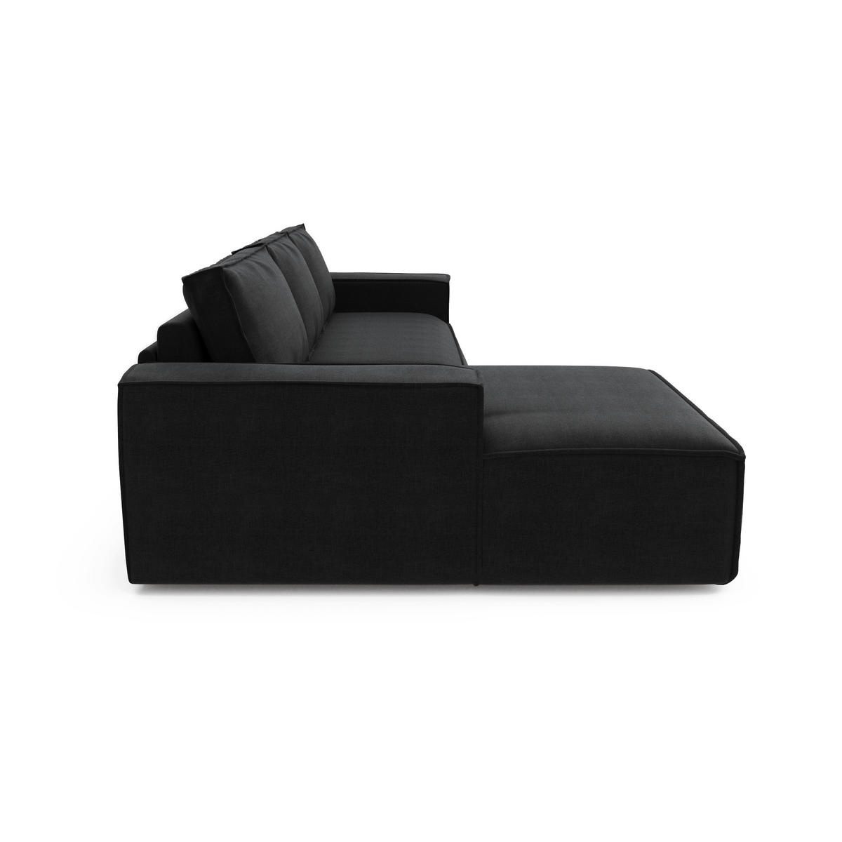 ECKSOFA LINKS Samt Dunkles Anthrazit 302cm - Anthrazit, Textil (165/302cm) - Sia Home