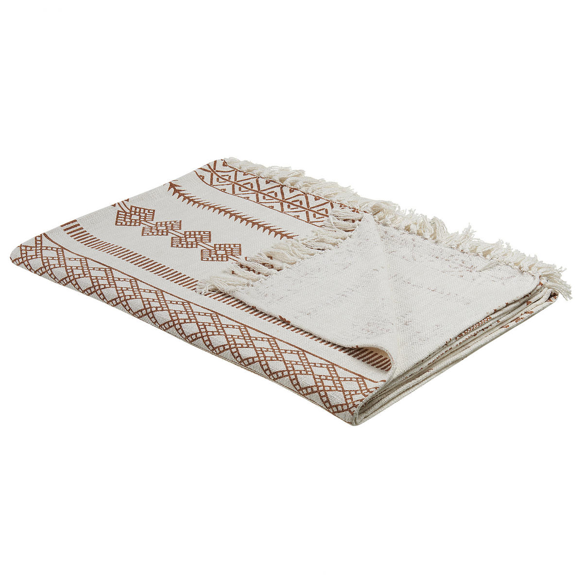 DECKE Beige Jorhat 130/180 cm - Beige, Naturmaterialien/Textil (130/180cm) - Beliani