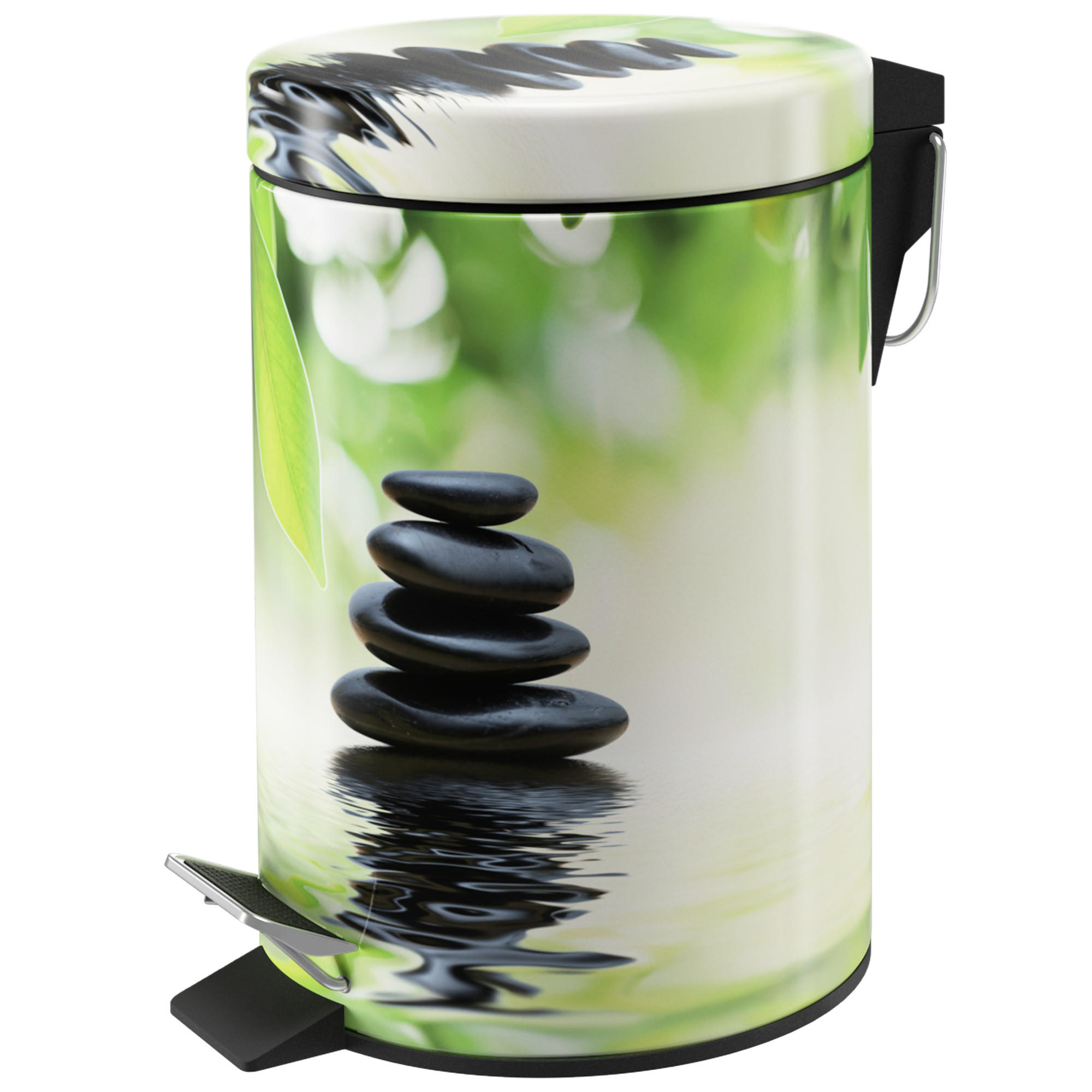 KOSMETIKEIMER Harmony - Schwarz/Weiß, Kunststoff/Metall (17/25/25cm) - Sanilo