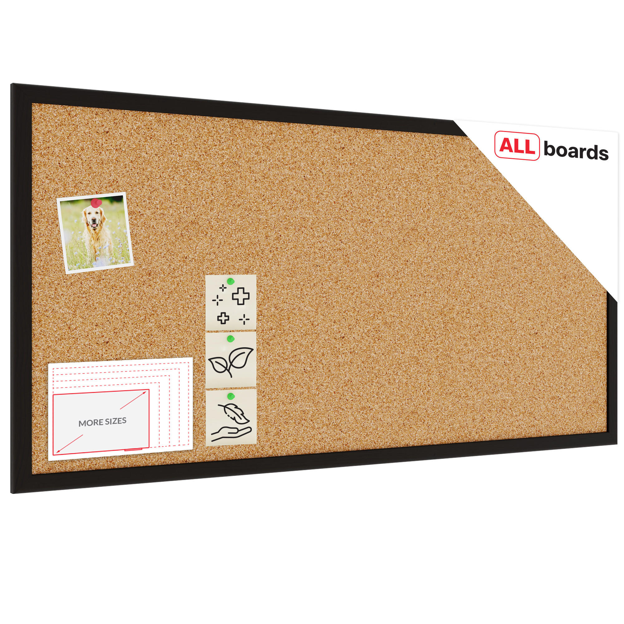 ALLboards Pinnwand, Schwarz 80x40x1.5 cm
