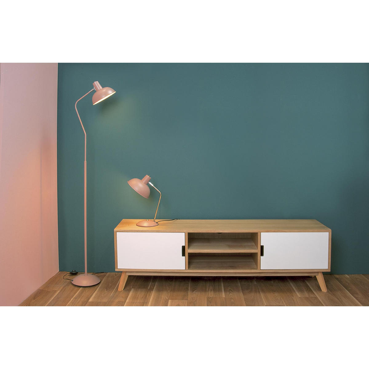 TISCHLAMPE Hood 26/20/38 cm - Pink, Metall (26/20/38cm) - Leitmotiv