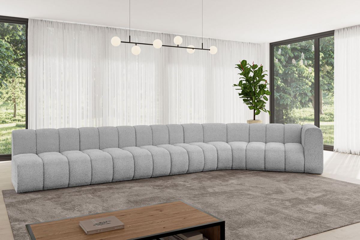 ECKSOFA modulares Sofa Karex-L3 - 490x194x70 cm Hellgrau - Hellgrau, Holzwerkstoff/Textil (490/194cm) - ALTDECOR
