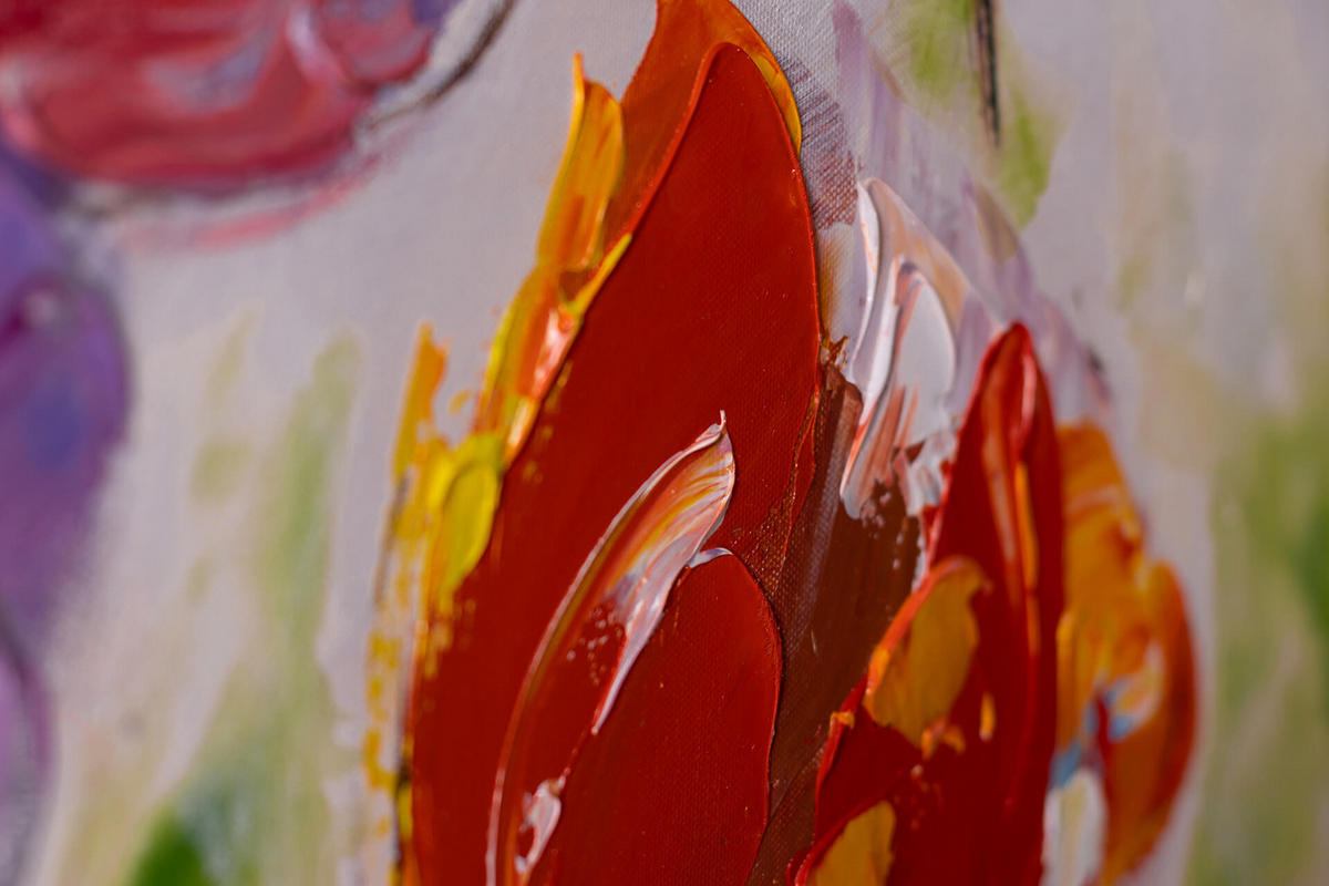 ACRYLBILD HANDGEMALT 120/60 cm - Blau/Gelb, Holz/Textil (120/60cm) - KUNSTLOFT