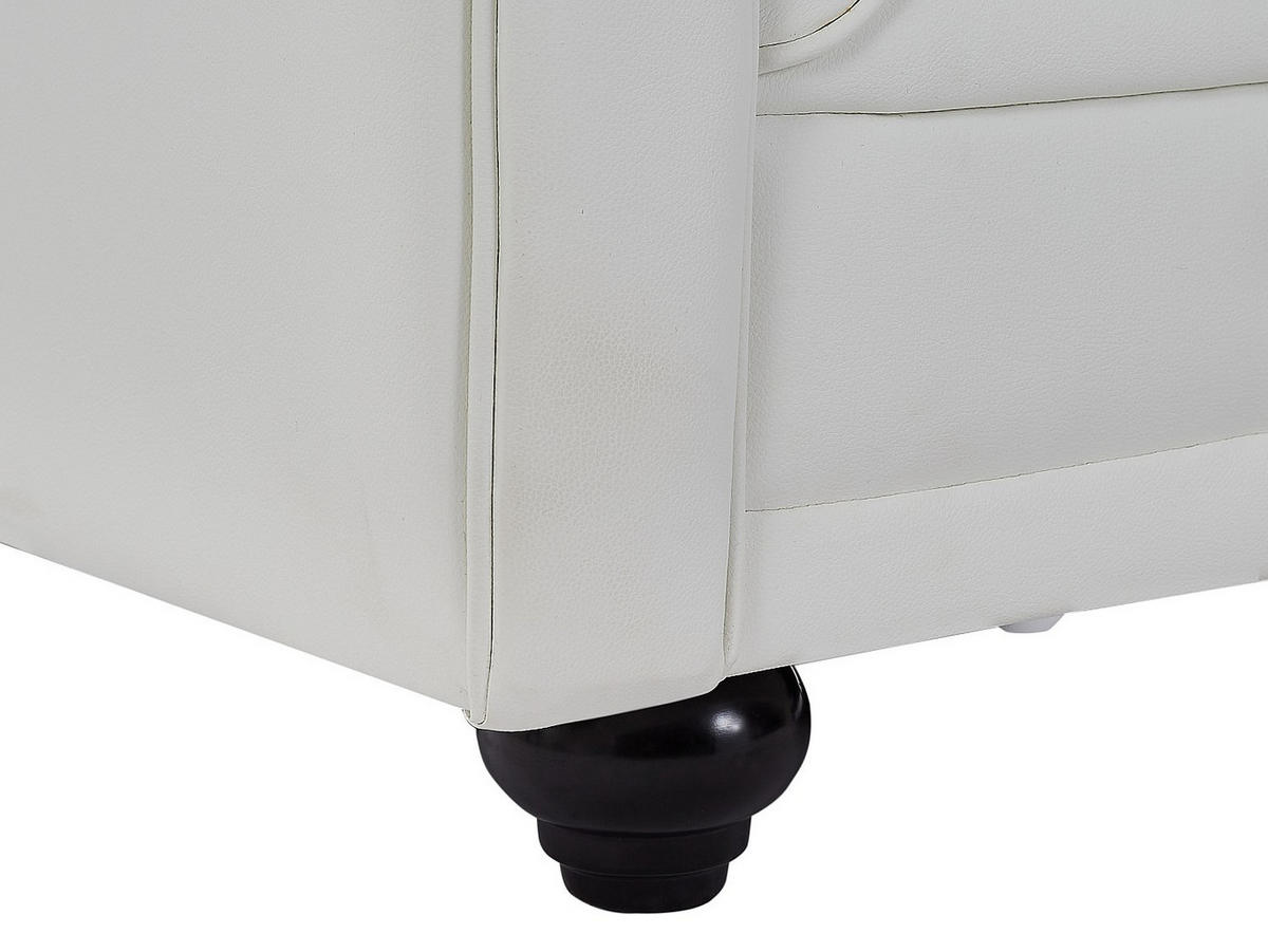 SOFA 2-Sitzer - Kunstleder - Weiß - CHESTERFIELD - Weiß, Leder (168/72/88cm) - Vente-Unique