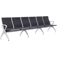 WARTEBANK Erik 6-Sitzer 338x59x89cm Kunststoff Schwarz Sitzbank - Schwarz, Kunststoff (338/89/59cm) - DELUKE