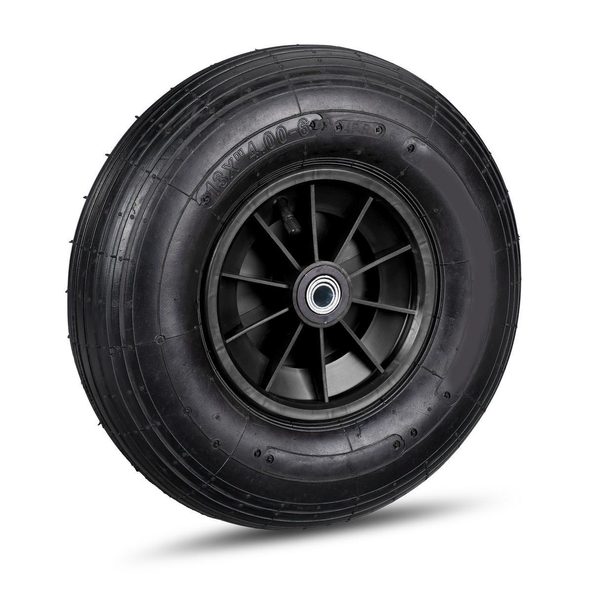 SCHUBKARRENRAD - Schwarz, Kunststoff/Metall (32.5/32.5/9.5cm) - Relaxdays