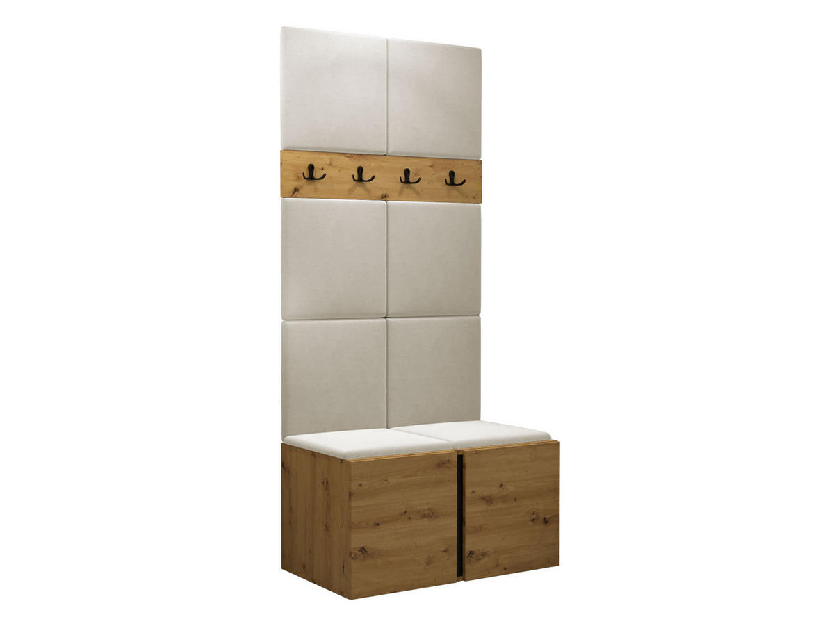 GARDEROBEN-SET Orion IV - Beige/Eiche Artisan, Holzwerkstoff/Kunststoff (84/186/46cm) - MIRJAN24