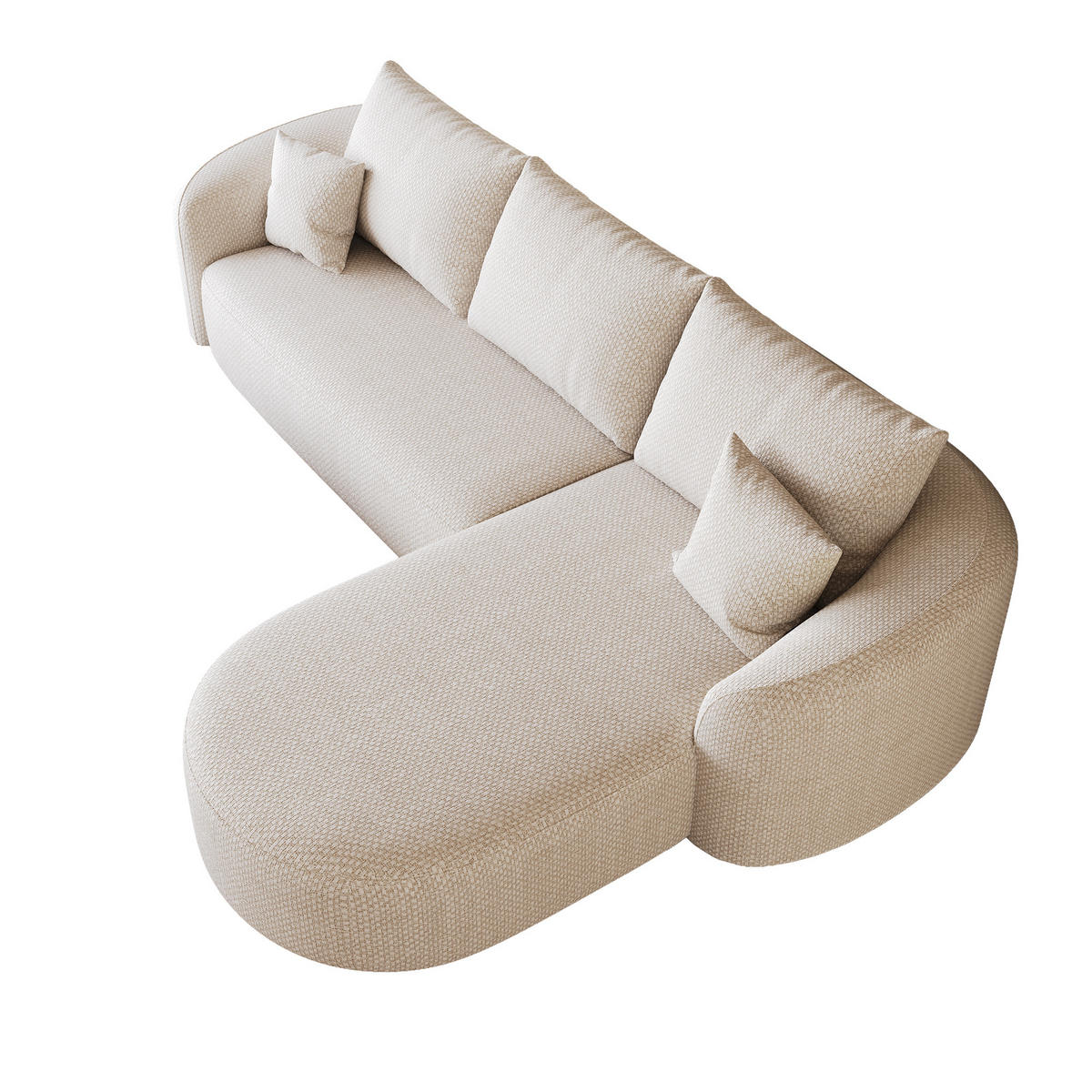 L-FÖRMIGES ECKSOFA Weiß 266/168/85 cm 4-Sitzer Modular Ohne Montage - Weiß, Textil (266/168cm) - PANGIVO