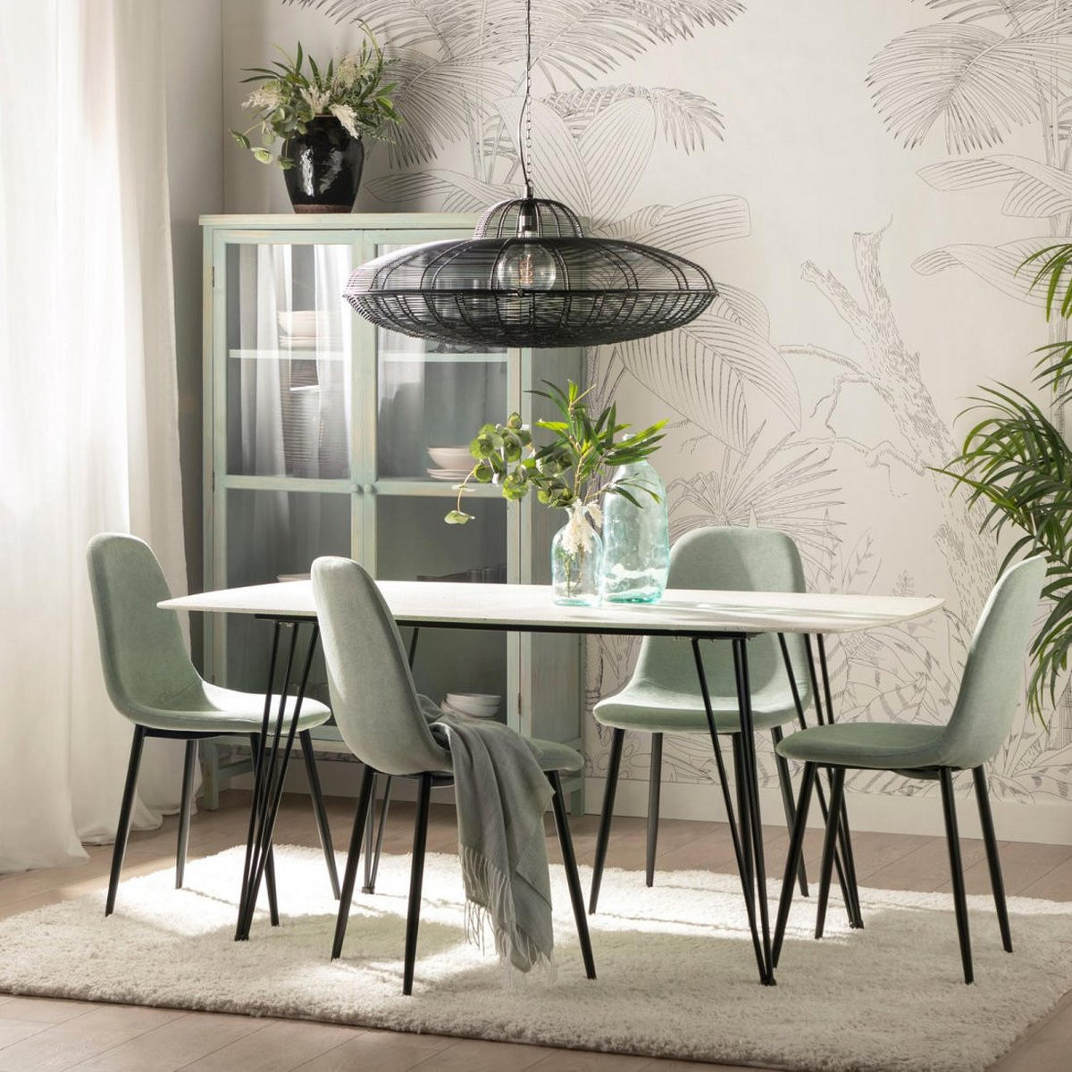 ESSZIMMERSTUHL Ellis Grün 45 cm x 86 cm - Salbeigrün, Textil (45/86/52cm)