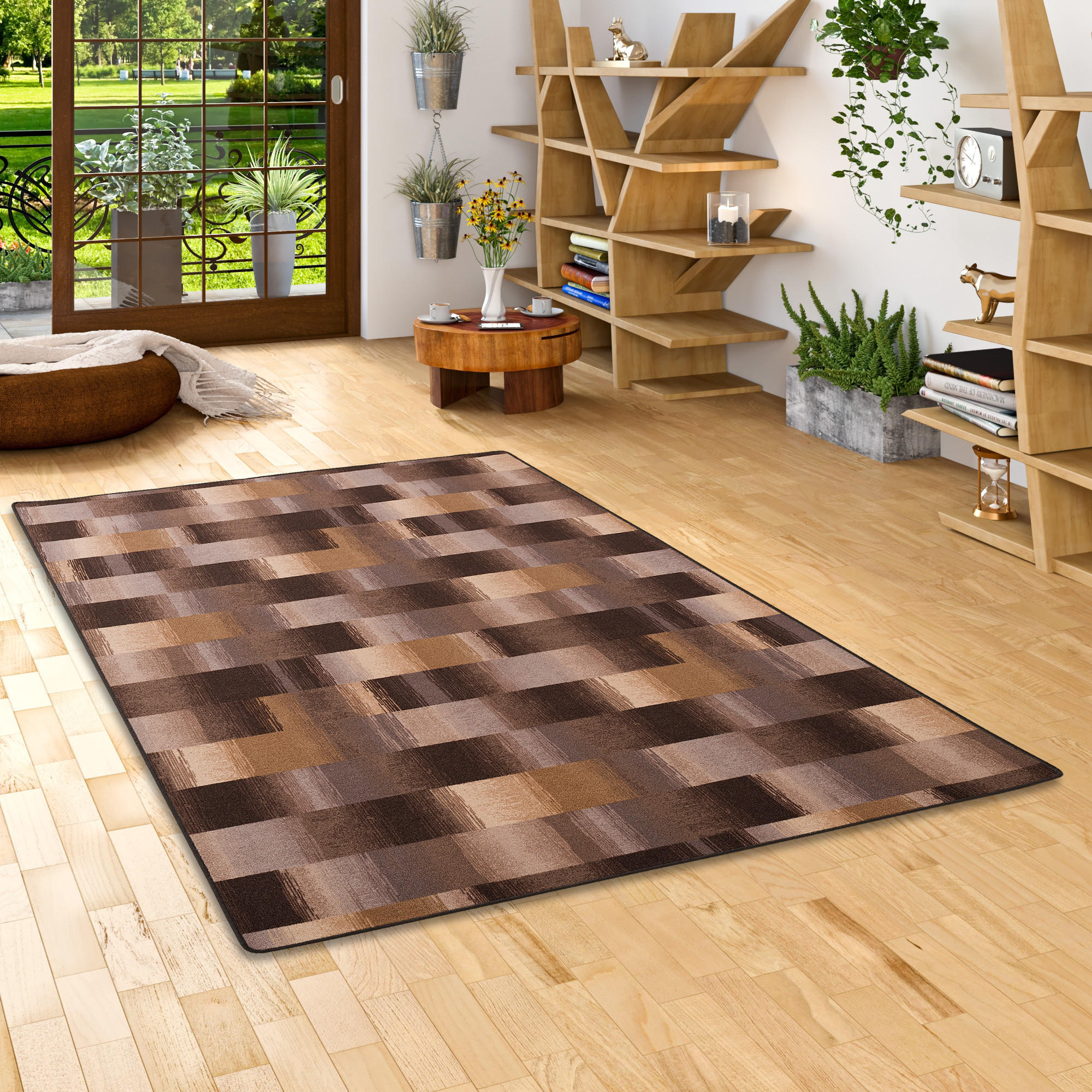 DESIGNER VELOUR TEPPICH MYSTIC KARO - Braun, Textil (200/250cm) - Snapstyle