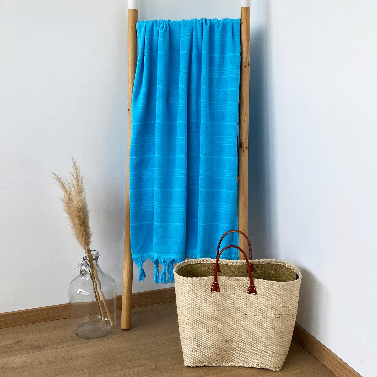 HAMAMTUCH Frottee Hammam Türkis 90x160 330g/m² - Blau, Textil (90/160cm) - LE COMPTOIR DE LA PLAGE