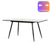 ESSTISCH Weiß Marmormuster rechteckig ausziehbar 120-160/80/75cm - Schwarz/Weiß, Holz/Metall (80/120/75cm) - Urban Meuble