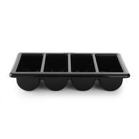 BESTECKKASTEN – 4 Fächer GN 1/1 – Schwarz - Schwarz, Kunststoff (33/10/53cm) - Hendi