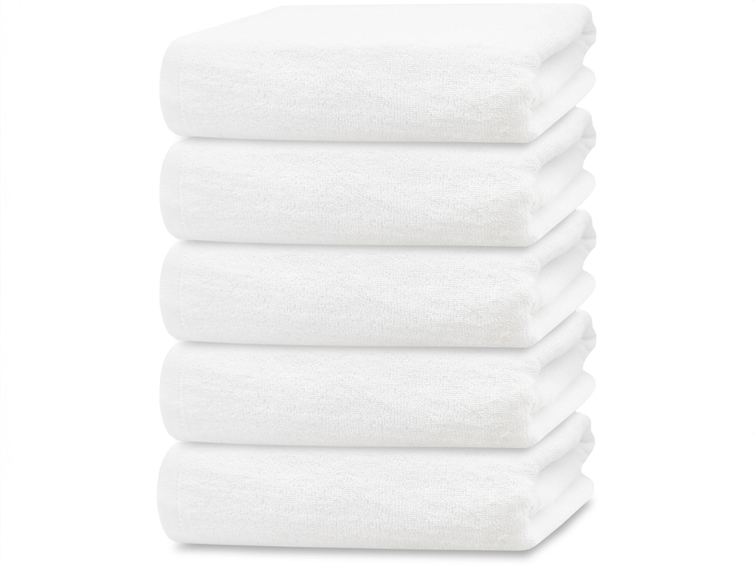 DUSCHTÜCHER, 5er-Set, 70x140 cm, 100% Baumwolle, Weiß - Weiß, Textil (70/140cm) - Zollner