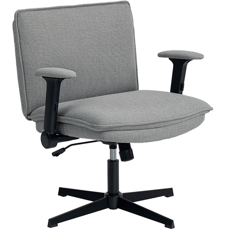 BÜROSTUHL mit klappbaren Armlehnen höhenverstellbar 76 x 70 x 85-97 cm Grau - Grau, Kunststoff (70/97/76cm) - Meubliv