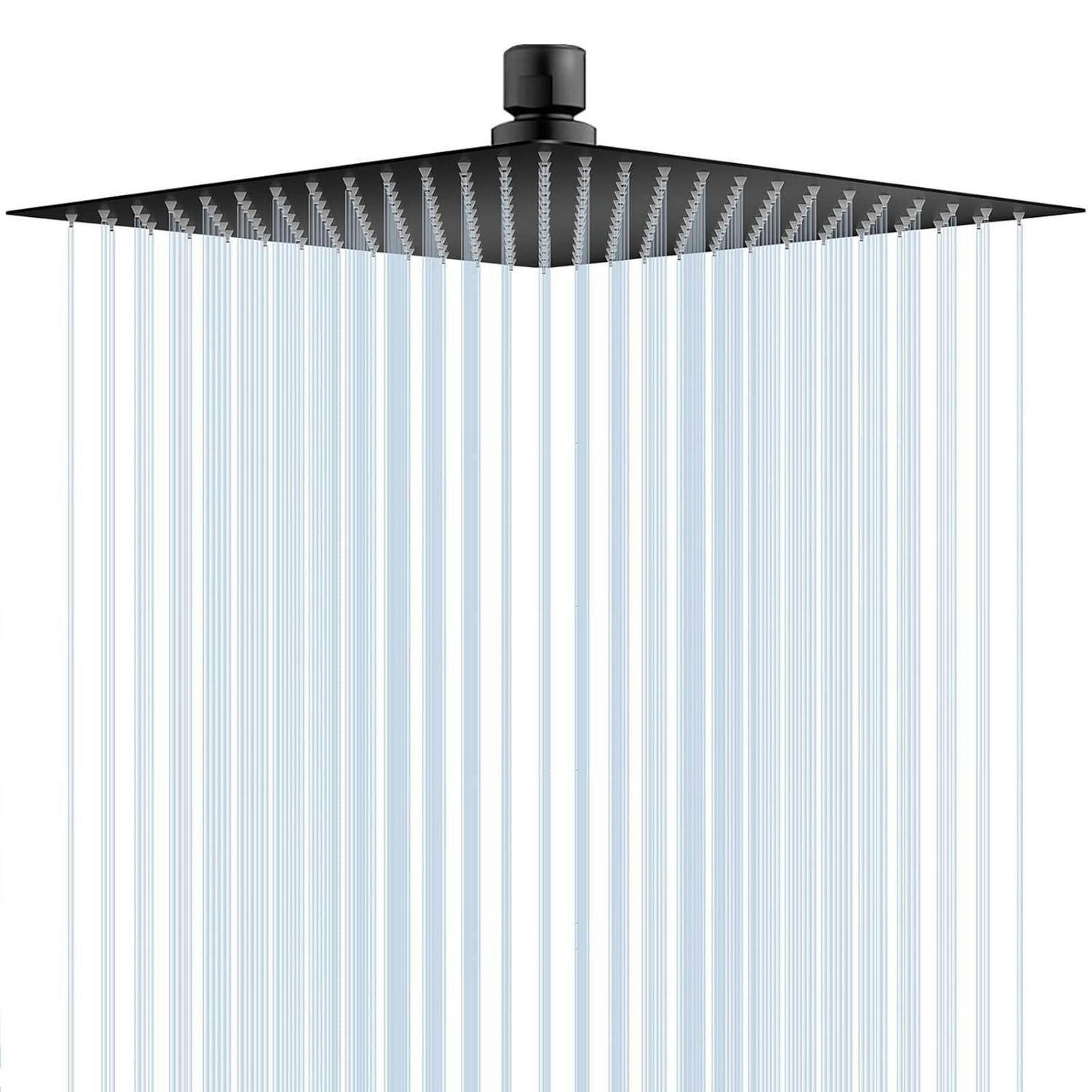 DUSCHKOPF Regendusche 10 Zoll Edelstahl Schwarz mit Selbstreinigenden Düsen - Schwarz, Metall (25/12.7/1cm)