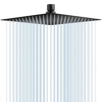 DUSCHKOPF Regendusche 10 Zoll Edelstahl Schwarz mit Selbstreinigenden Düsen - Schwarz, Metall (25/12.7/1cm)