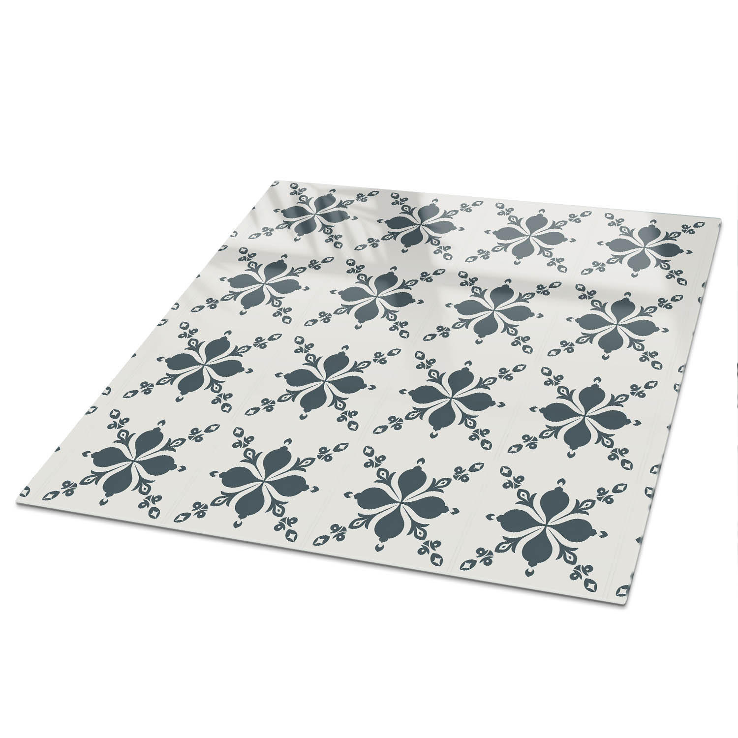 TISCHPLATTE 50x50 cm – Blumensymmetrie - Orange, Glas (50/50/0.4cm) - Wallfluent