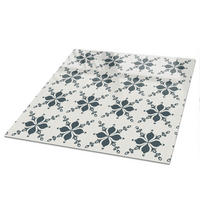 TISCHPLATTE 50x50 cm – Blumensymmetrie - Orange, Glas (50/50/0.4cm) - Wallfluent