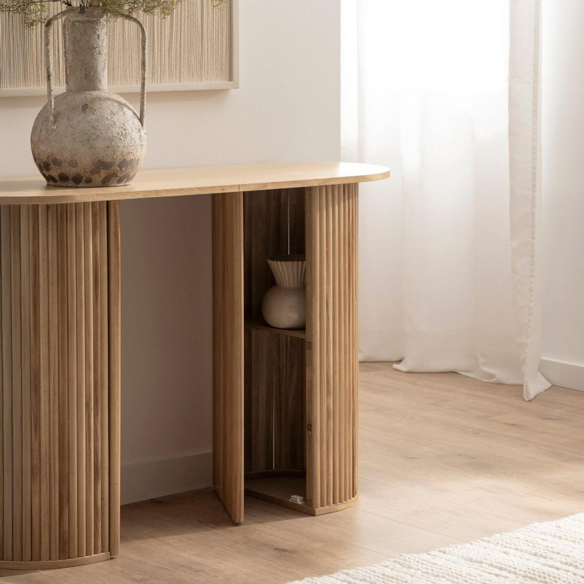 KONSOLENTISCH Trena Natürlich 110 cm x 74 cm - Naturfarben, Holzwerkstoff (40/110/74cm) - Klast Home