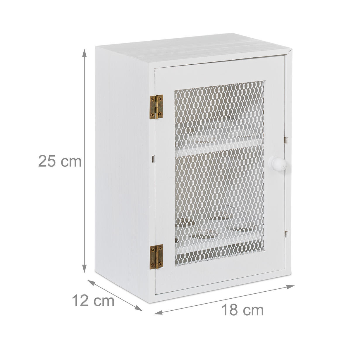 EIERSCHRANK - Weiß, Holz/Metall (18/25/12cm) - Relaxdays