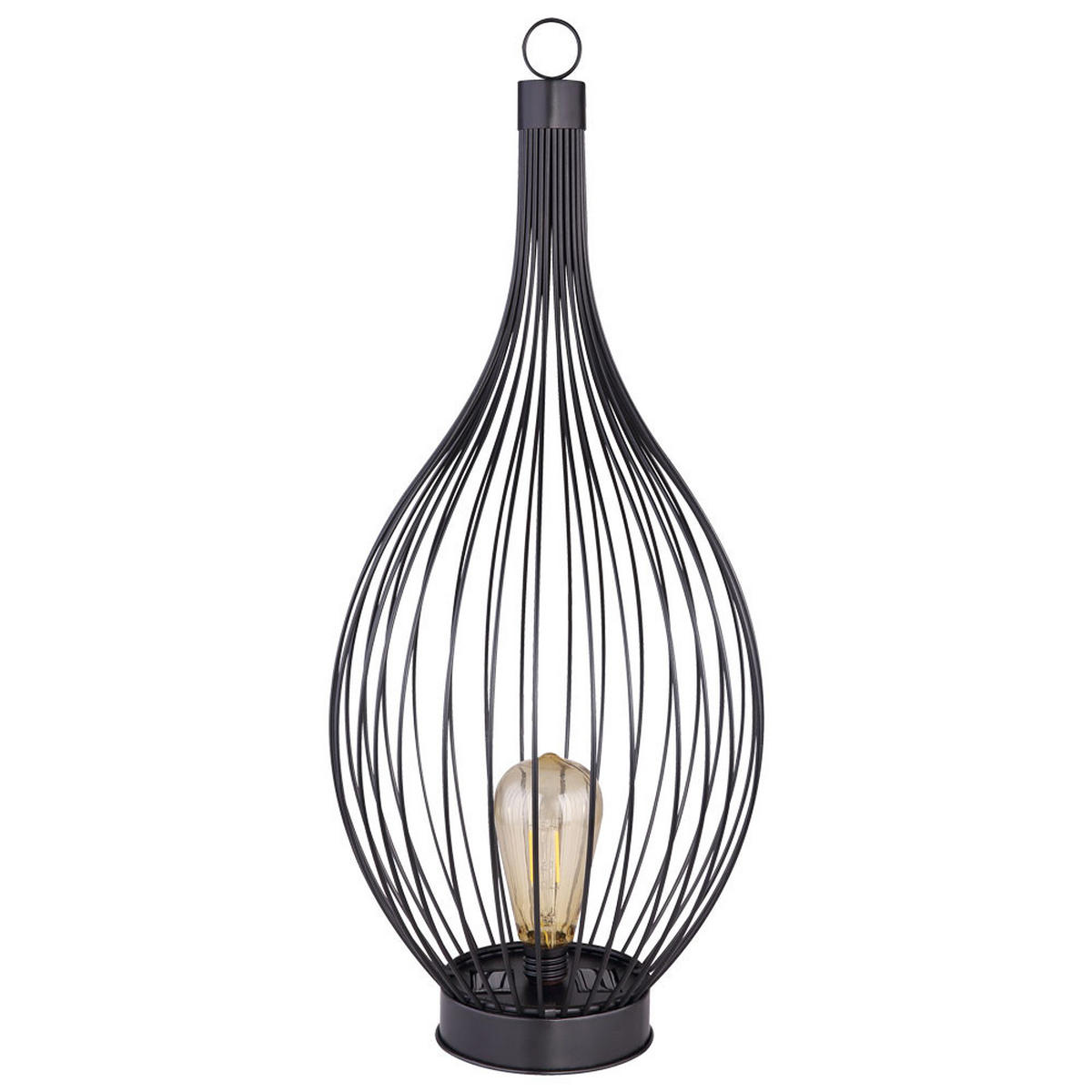 LED AUSSENLEUCHTE Metall Schwarz Amber - Schwarz, Metall (25/25/57cm) - Globo Lighting