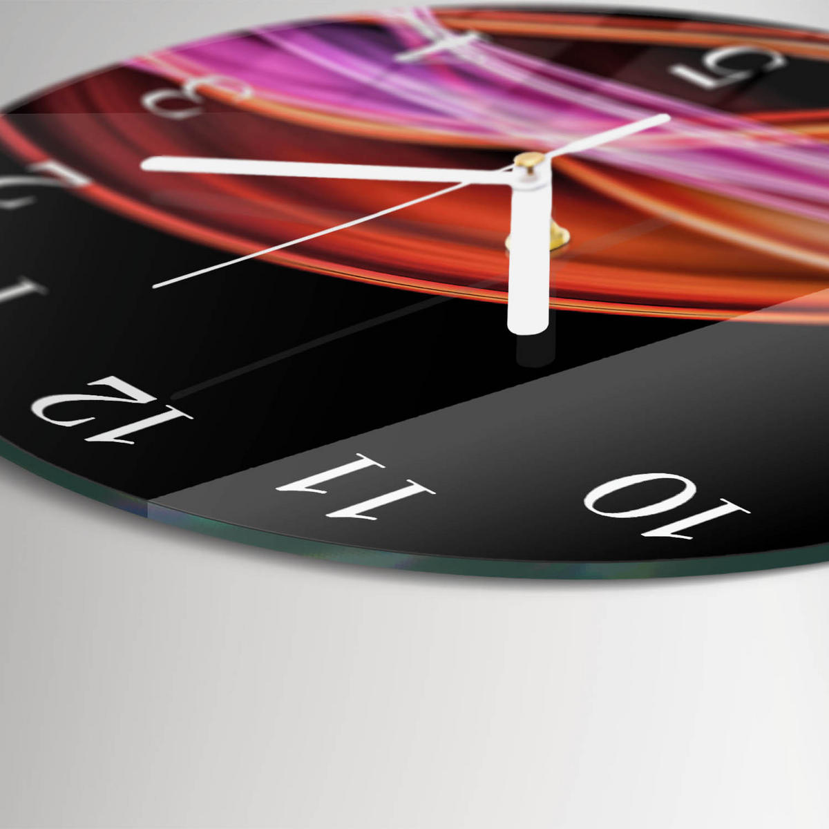 WANDUHR fi30 cm - Abstrakte Kunst - Lila, Glas (30/30/0.4cm) - TULUP