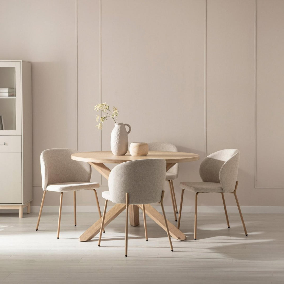 ESSZIMMERSTUHL Norah Beige 49 cm x 80 cm 4er-Set - Beige, Textil (49/80/56cm) - Klast Home