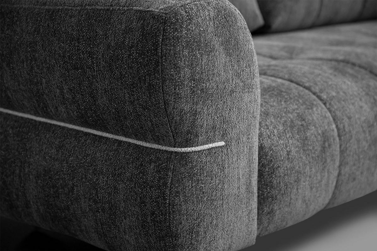SOFA SALVINI 3-Sitzer, graphitfarben - Schwarz/Graphitfarben, Holzwerkstoff/Textil (176/88/99cm) - Courtois Laville